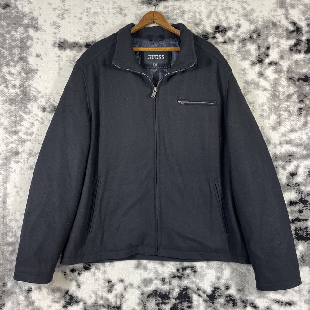 Guess Jacket Mens Size Extra Large Wool Quilted Liner Outdoors Cold‎ Winter